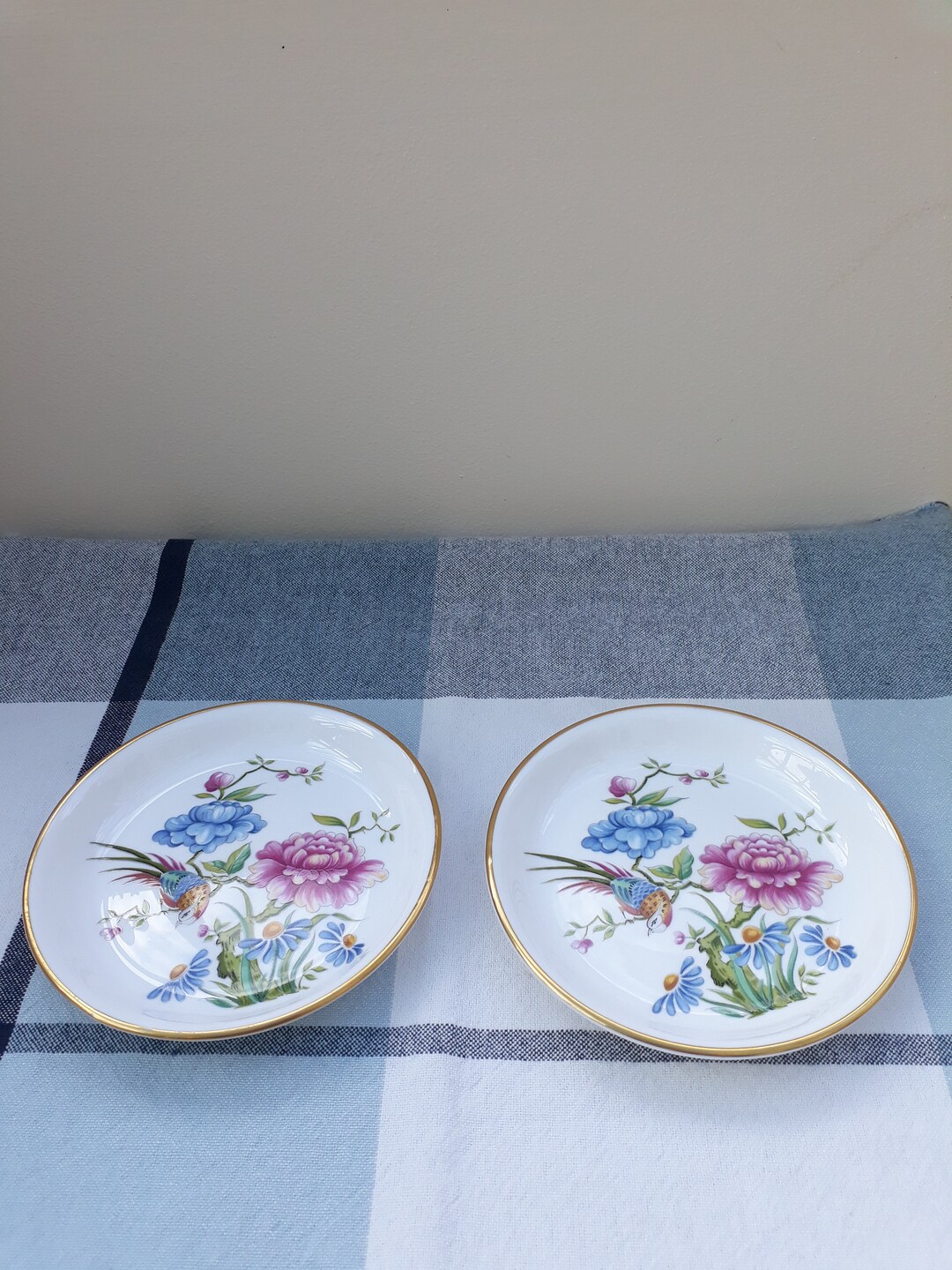 Spode Pin Vintage Spode England Oriental Bird Pin Dishes, Fine Bone China Pair ...