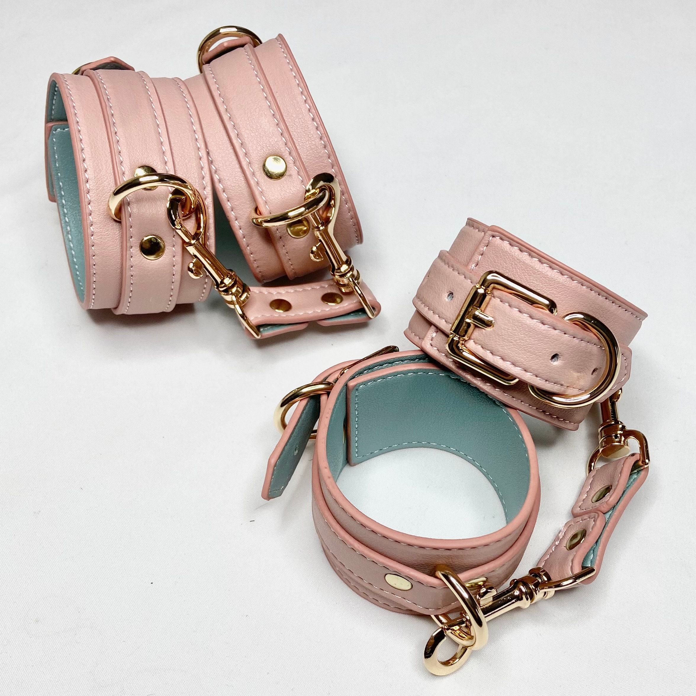 Pink Wrist & Ankle Cuffs High Quality Material with elegant Etsy