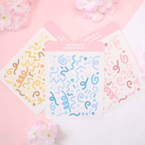 Polco Confetti Sticker Sheet - (Sheets 1, 2, 3, 4, 5, 6, 7, 8, 9, 10, 11, 12) - Sakura Stickers Studio