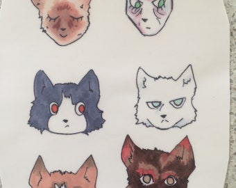 Mischief Makers : Cat Sticker Set- Transparent