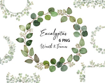 Watercolor Greenery clipart,Eucalyptus arrangements,Eucalyptus Wreath,Wedding clipart,Eucalyptus Frame,hand painted,Free Commercial Use