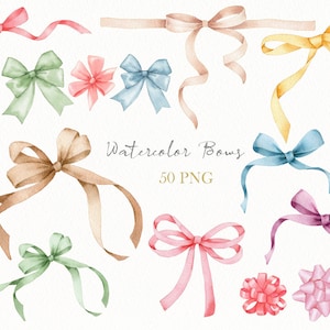 Aquarell Band Clipart, handgemalte Schleifen Clipart, original handgemalt