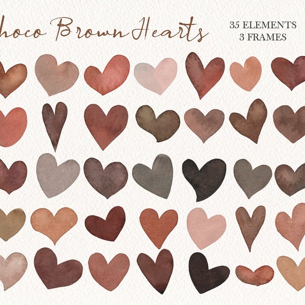 Watercolor boho hearts clipart,baby shower,wedding decor,hand painted,background PNG,Free Commercial Use