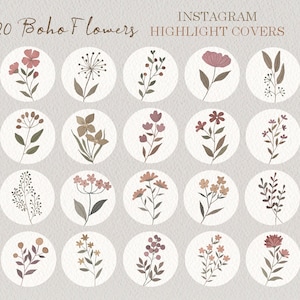 Instagram Story Highlight Icons,watercolor boho clipart,Story covers,iPhone Widgets,real hand drawn
