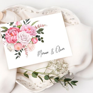 Watercolor flower clipart,pink peony bouquet,Floral arrangements,Wedding Clipart,rose bouquet,Floral Watercolor image 3