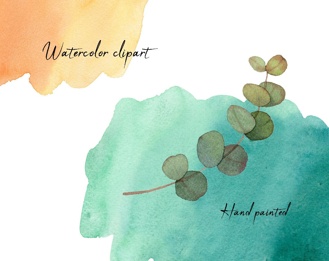 Watercolor Clipart,rainbow Clipart,brush Stroke Clipart,splashes and ...