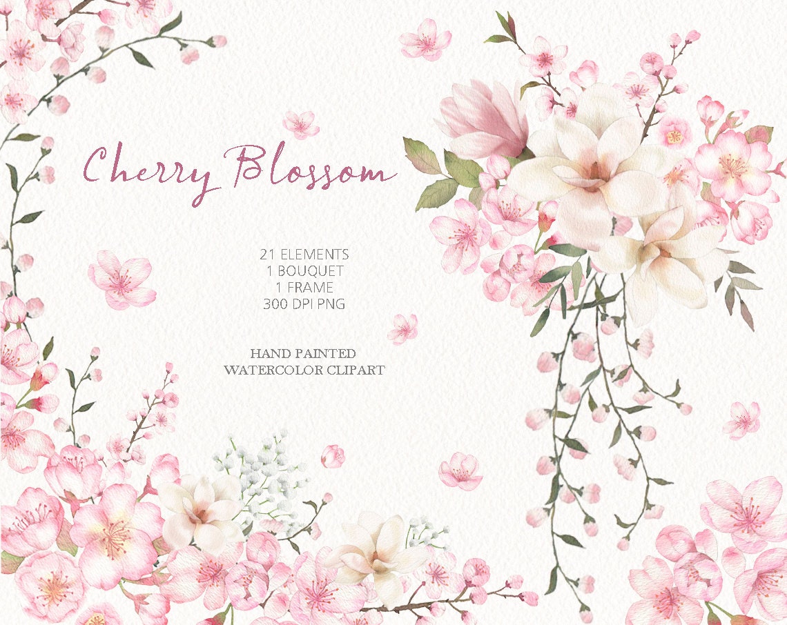 Cherry Blossom Floral Ring Invitations 5 x 7 Cardstock – KMPrintSA