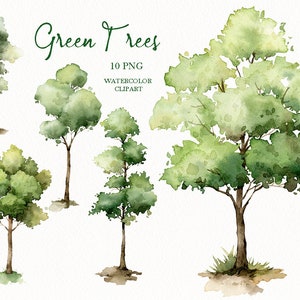 watercolor trees clipart,forest nature greenery,wedding invitation