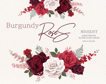 watercolor flower clipart,rose bouquet,Floral frame,Wedding Clipart,pink Bouquet,original hand painted