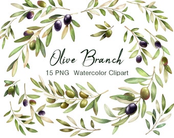 Watercolor Clipart,olive branches,Wedding Invitations,Greenery Arrangements,wedding clipart,Wedding Decor,original hand painted