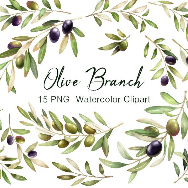 Watercolor Clipart,olive branches,Wedding Invitations,Greenery Arrangements,wedding clipart,Wedding Decor,Olives Wreath