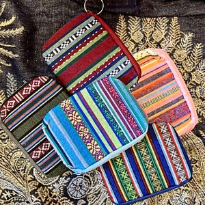 Bolso de bolsa con cremallera con patrón del sudoeste, bolso de embrague, monedero, bolso de bolsa, billetera pequeña