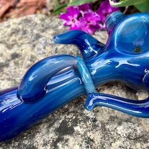 Fancy Blue Dragon Claw Glass Pipe, Glass Pipe, Pipes, Blue Pipe, Dragon Pipe, Glass, Blue Pipe, Fancy Glass Pipe