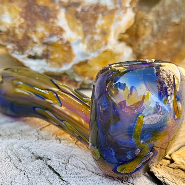 Funky Blue Fumed Glass Sherlock Pipe, Blue Sherlock Pipe, Fumed Sherlock Pipe, Glass Sherlock, Glass Pipe, Pipes, Sherlock Pipe