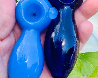 Cute Glass Pipe, Blue Glass Pipe, Green Glass Pipe