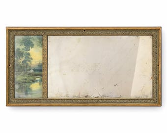 1900-1915 Reverse Painted Mirror Wall Hanging