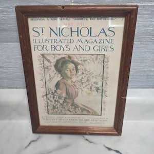 1911 St. Nicholas Magazine Cover Jessie Willcox Smith May 1911 Framed Antique Art Print