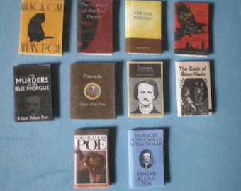 Dolls House miniature accessories - Edgar Allan Poe books