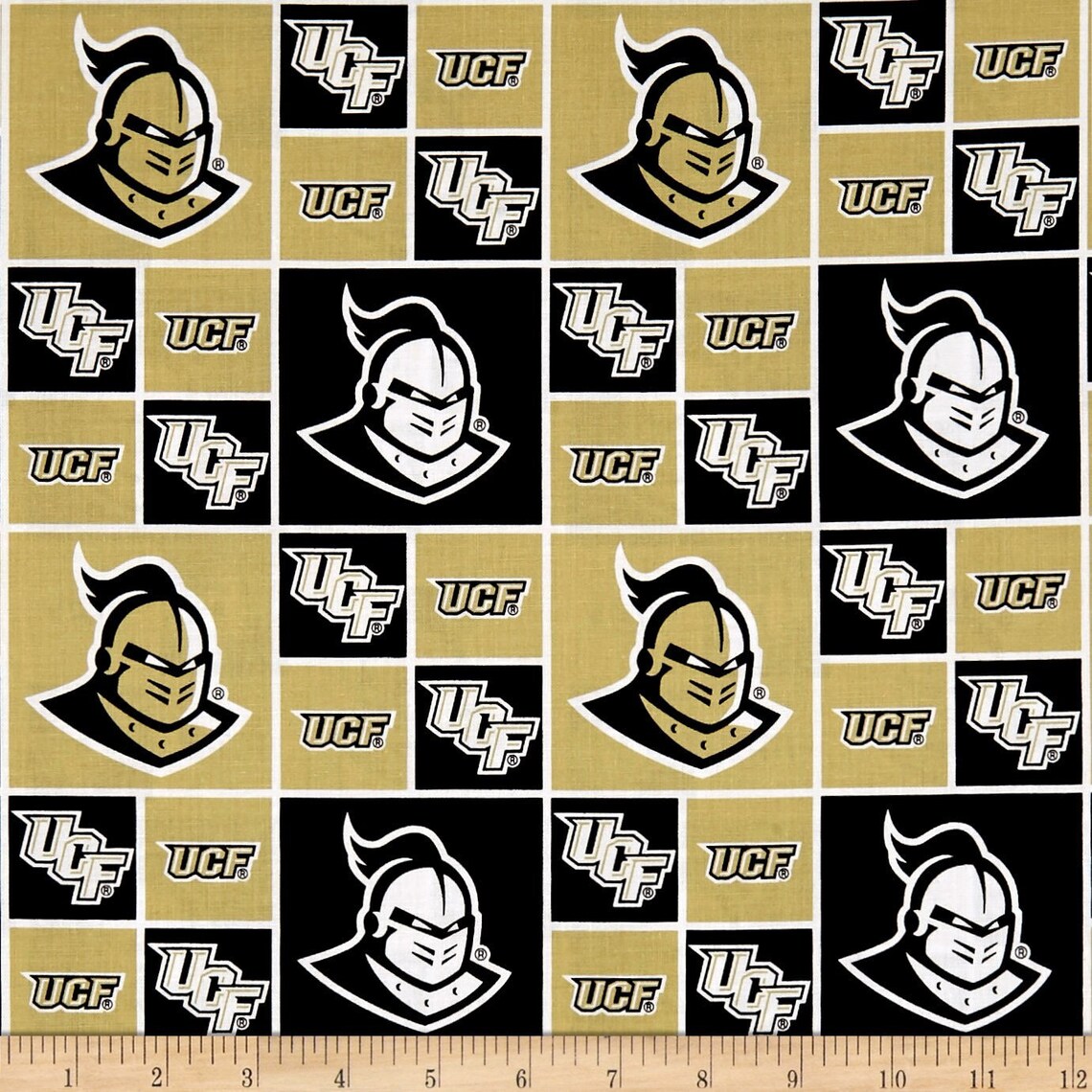 UCF Knights Black and Gold Fun Cotton Fabric 1/4 Yard Etsy