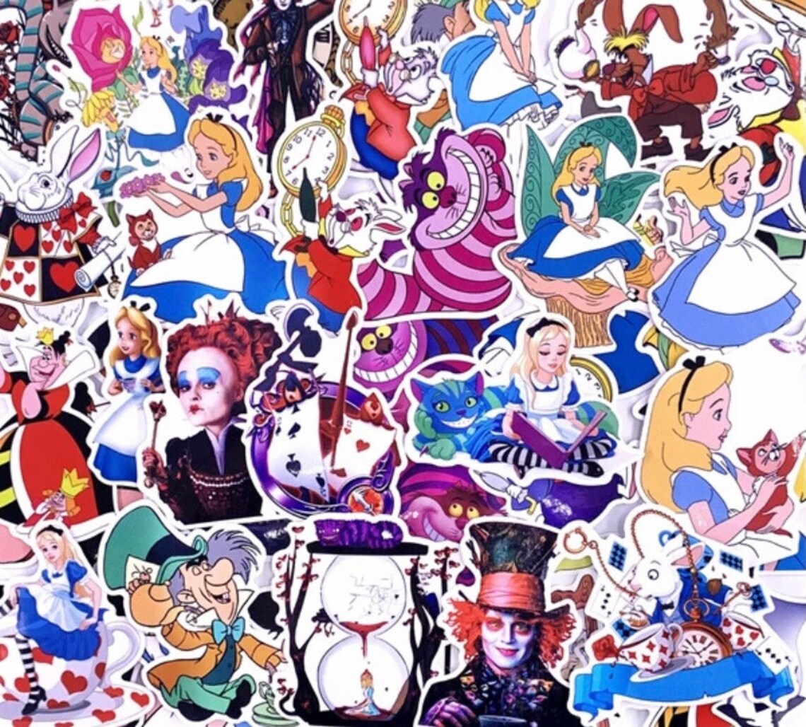 Disney Alice in Wonderland Sticker Packs Water Resistant Etsy