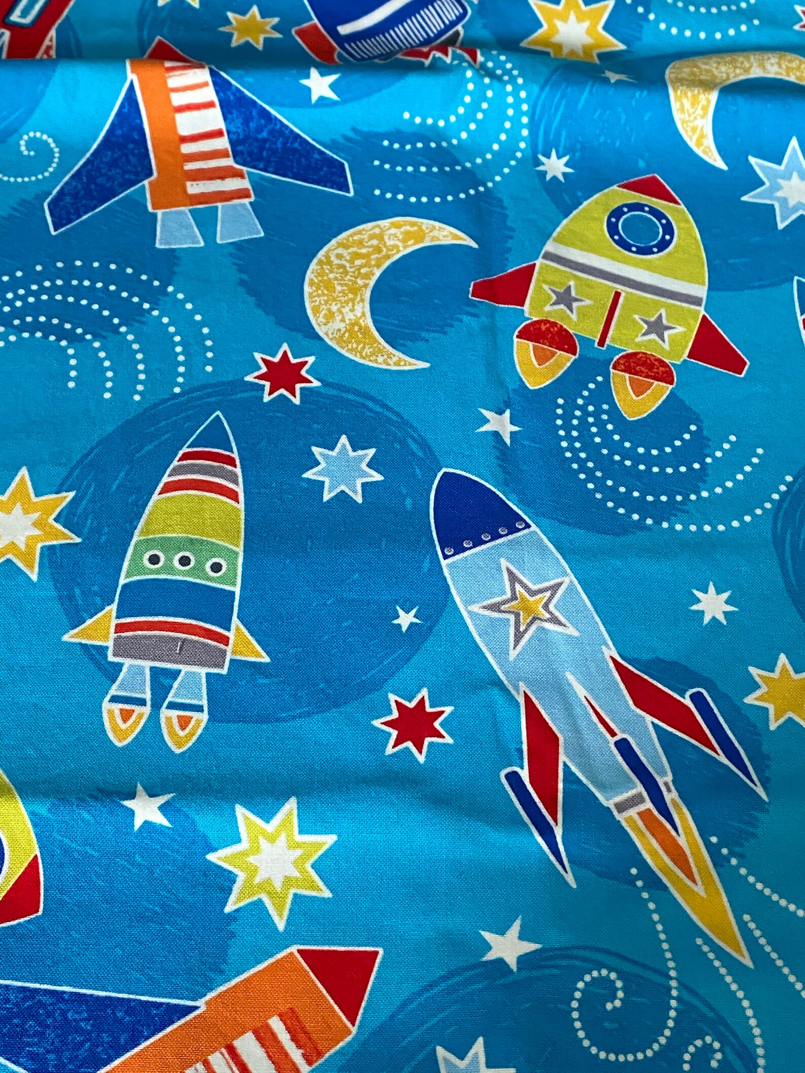 all-systems-glow-rocket-ship-print-fun-cotton-fabric-1-4-etsy