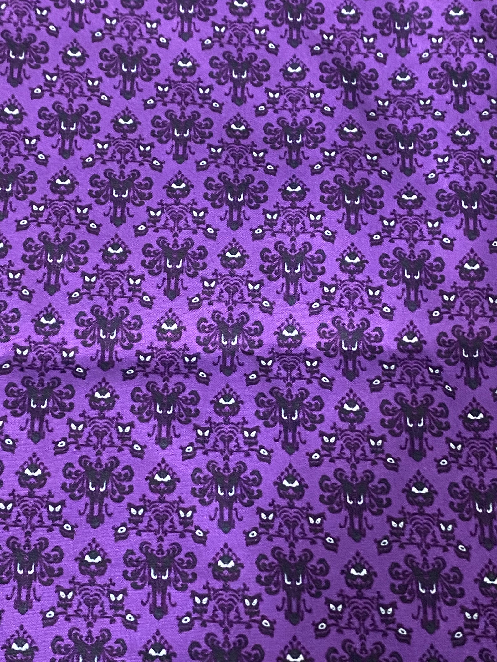 Disney Haunted Mansion Purple Wallpaper Fun Poly Cotton | Etsy