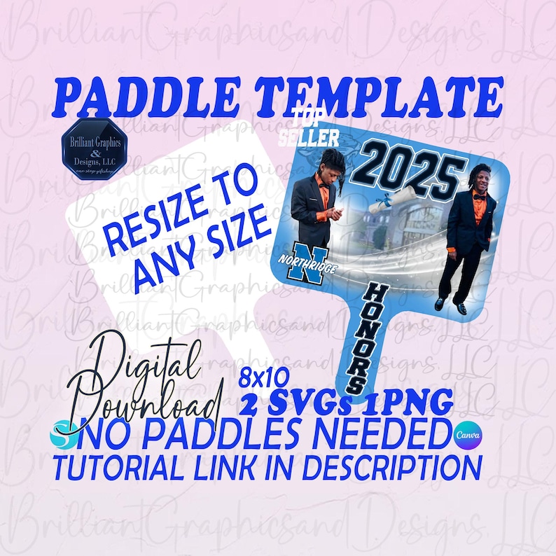 Dry Erase Paddle Template (2)SVG | (1)PNG | (1)Canva Frame Included image 3