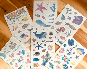 Kids Tattoo | FISH |  OCEAN | SEA | Aquarium | Temporary Tattoo | Tattoo Sticker | Kids Party | Birthday Party