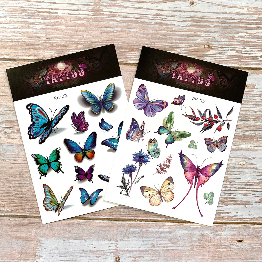Butterfly Kisses Temporary Tattoo Sticker  OhMyTat