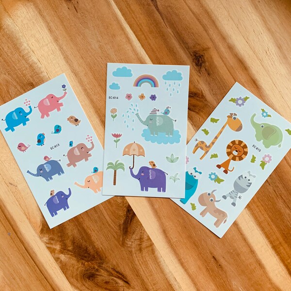 Temporary Tattoo Elephant Etsy