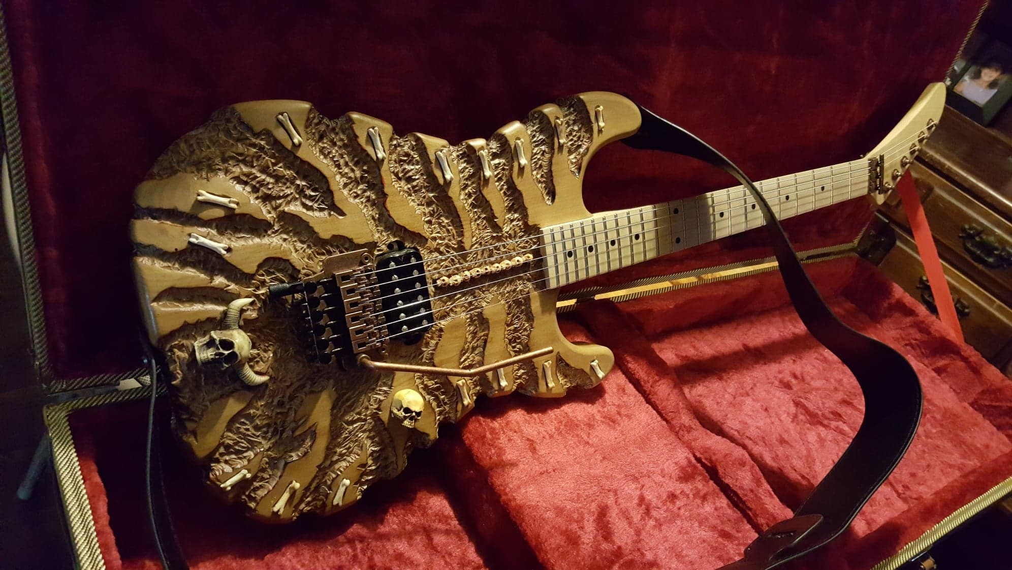 Custom hand carved electric guitar replica Etsy