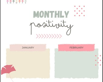 Printable Downloadable 2023 Home PDF Positivity Planner, Simple, 50's Style, Pastel, Polka Dot, Pink, Home Maker, Instant Download