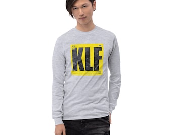 The KLF (KLF 4R Primal Remix) 'What Time Is Love' 12" Men’s Long Sleeve Shirt - Worn Design - (S-2XL)