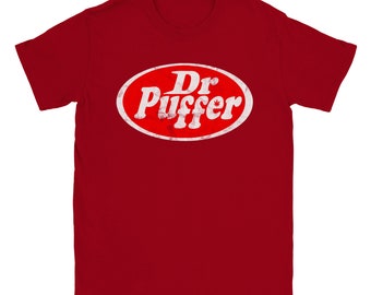 Dr. Puffer / Dr. Pepper Parody / Stoner / Weed / 420 / Marijuana / Dope / Toking - Classic Unisex Crewneck T-Shirt (S-3XL)