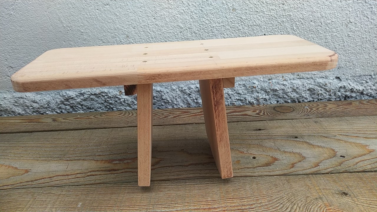 Tabouret de banc de prière, banc de méditation avec genouillère de prière  en bois massif avec banc et plateau de table pliant à la maison, cadeaux  religieux (marron 40 x 49 x