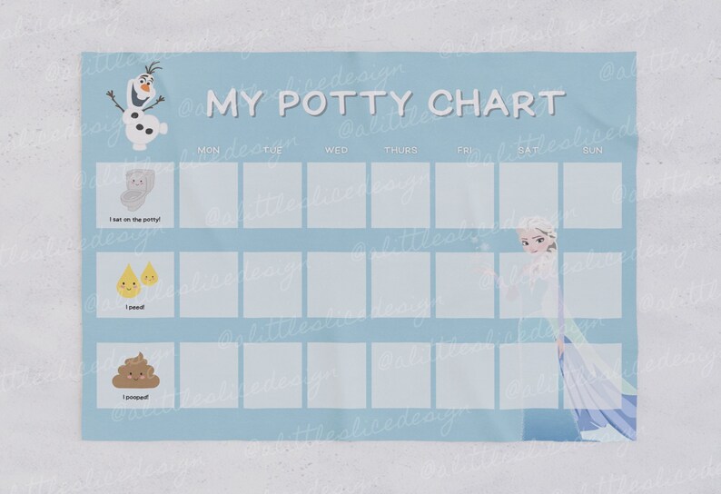 Frozen Potty Chart Potty Training Chart Easily Printable Etsy Canada
