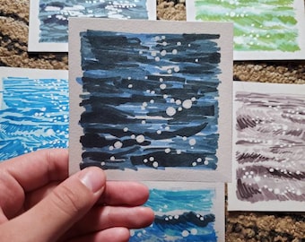 Mini Ocean Waves Marker Dessin de petites illustrations d’eau