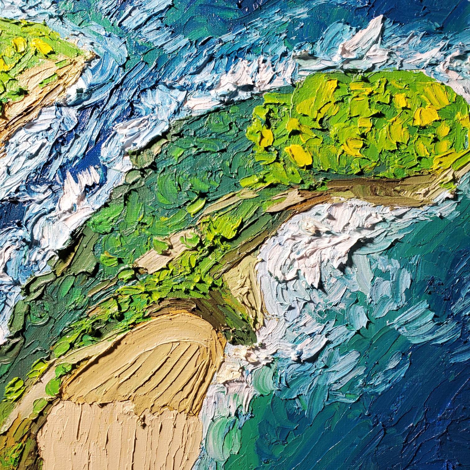 ABEUTY Malen Nach Zahlen Strand-Landschaft 40x50cm – Leinwand, Acrylfarben, 3 Pinsel