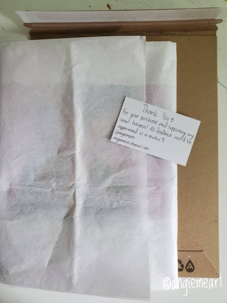 May include: A handwritten thank you note on white paper with the text "Thank You for your purchase and supporting my small business! All feedback would be appreciated in a review♡ Dangermeart anglomeart@gmail.com"