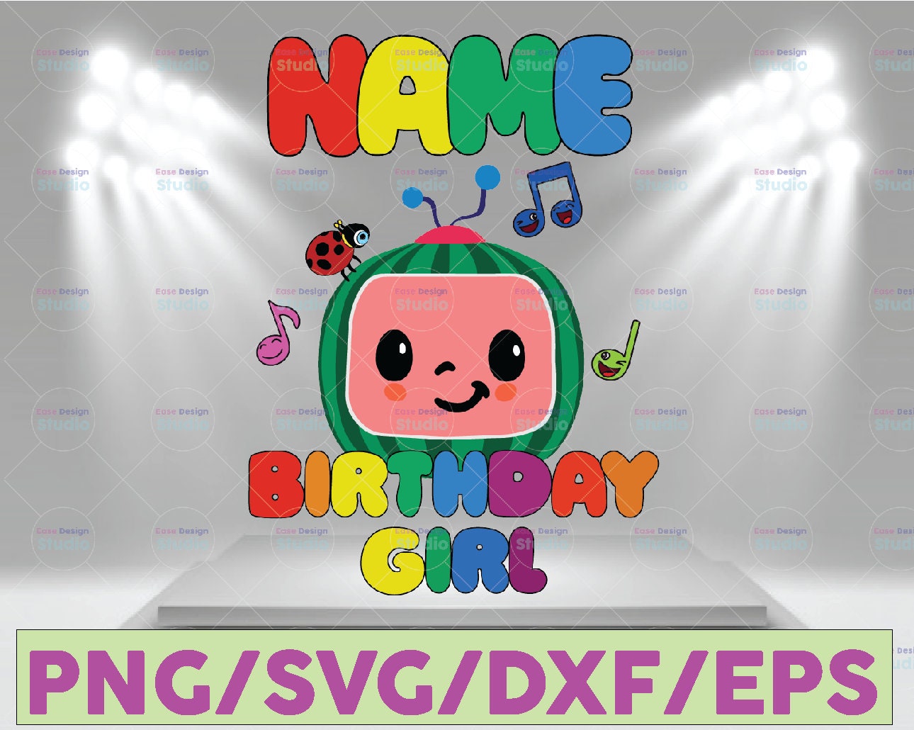 Download Cocomelon nombre personalizado y edades cumpleaƱera SVG ...