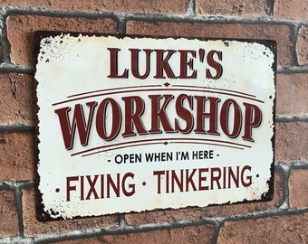 Workshop Sign Personalised, Shed, Garage, Man Cave, Personalised Gift