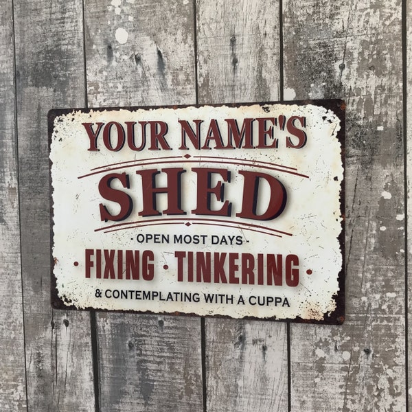 Personalised Shed Sign, Workshop, Man Cave, Garage, Personalised Gift