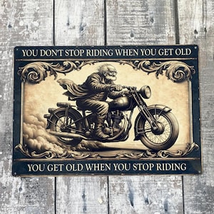 Motorcycle Sign, Fun Biker Gift, Garage Decor, Aluminum Metal Sign