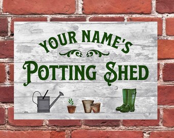Potting Shed Sign Personalised, Garden Shed Sign,  Personalised Gardening Gift