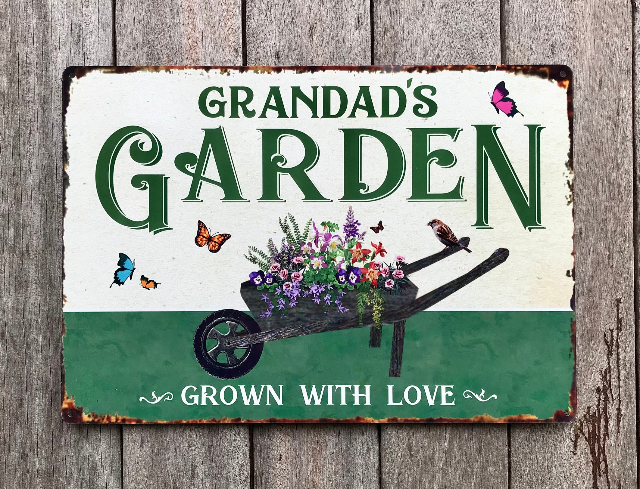Personalised Garden Sign Allotment Plaque Greenhouse Name Veg Patch WEATHERPROOF 