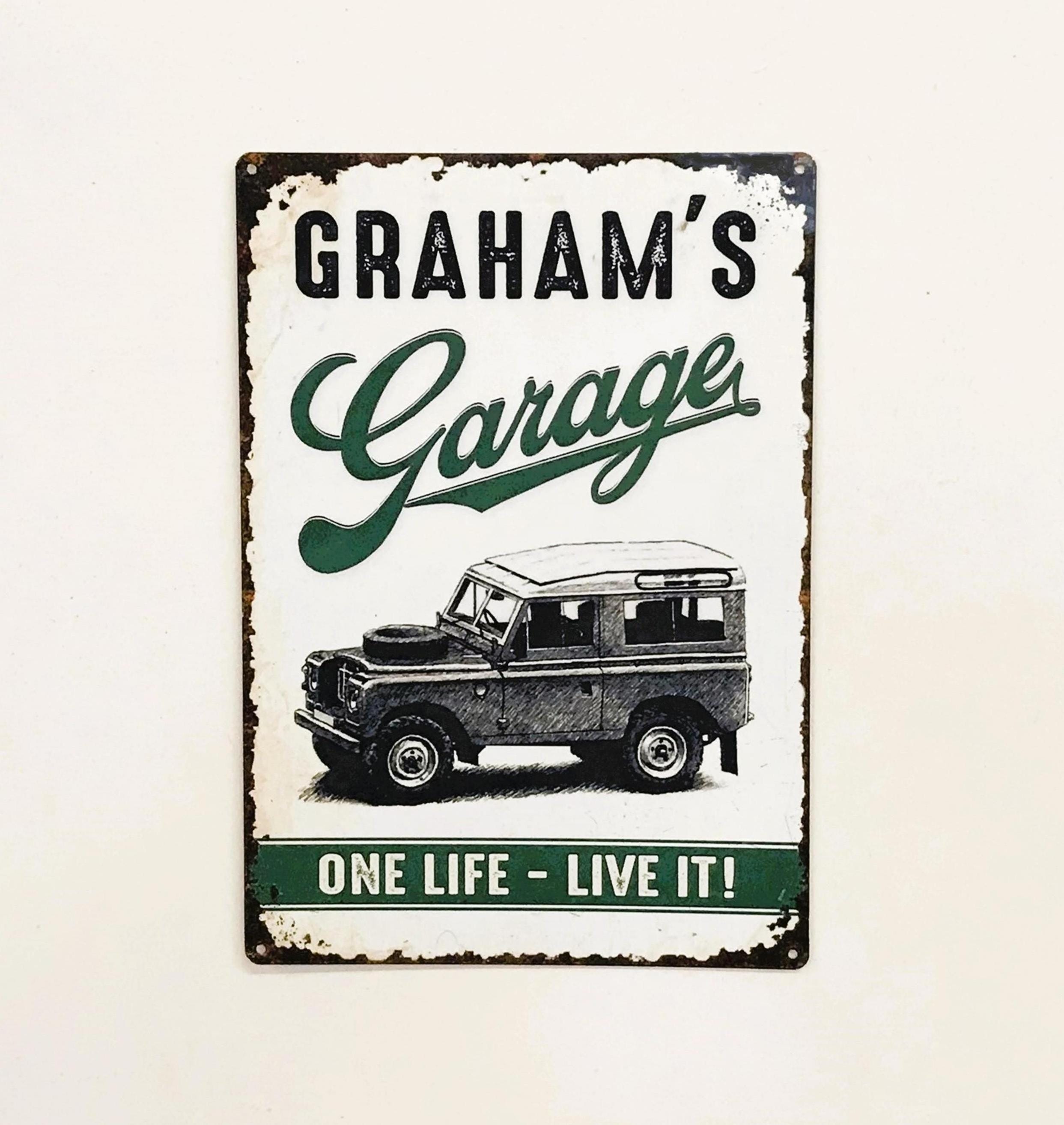 thumbnail image 2 of Vintage-Style Land Rover Garage Sign – Rustic Metal, 6x8 Inch, UK Made 2 of 4