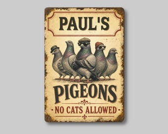 Personalised Pigeon Loft, Pigeon Shed, Metal Sign, Indoor Outdoor