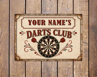 Darts Club Sign Personalised,  Aluminium Metal Sign