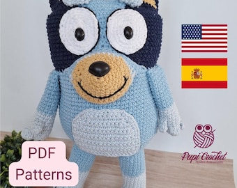 Blue Heeler Dog Amigurumi Pattern (ENG/ESP) - PDF Crochet Tutorial