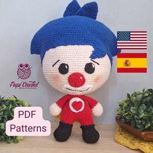 Crochet Pattern – Little Clown Boy Amigurumi (ENG/ESP) – PDF Digital Download image 1